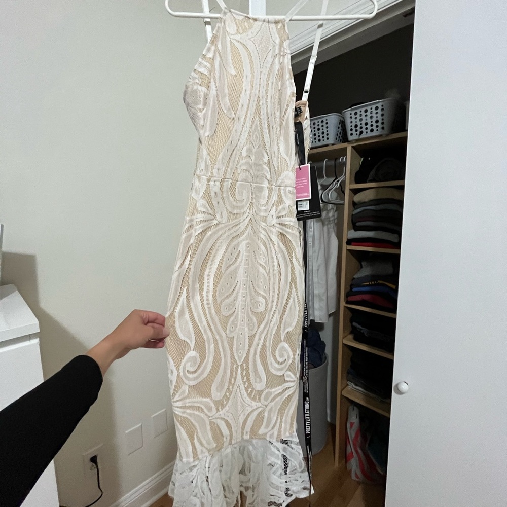 Brand new with tags pretty little thing white lace dress